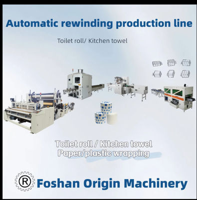 Kalite  Toilet Roll / Kitchen Towel Automatic Production Line Jrt Maxi Rewinding Machinery fabrika