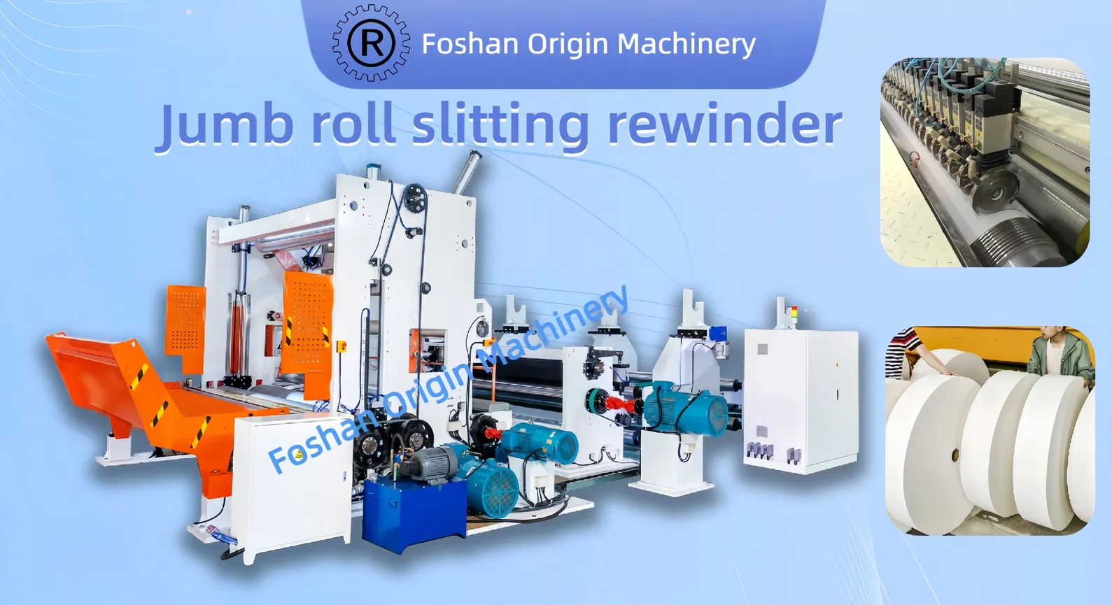 Hızlı ve doğru üretim için büyük çaplı 1500mm Yuvarlama Jumbo Roll Slitter Yuvarlama Makinesi 0